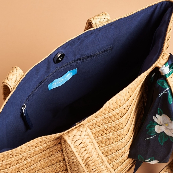 🆕 SALE Draper James Straw Bag with Floral Scarf - Picture 12 of 12